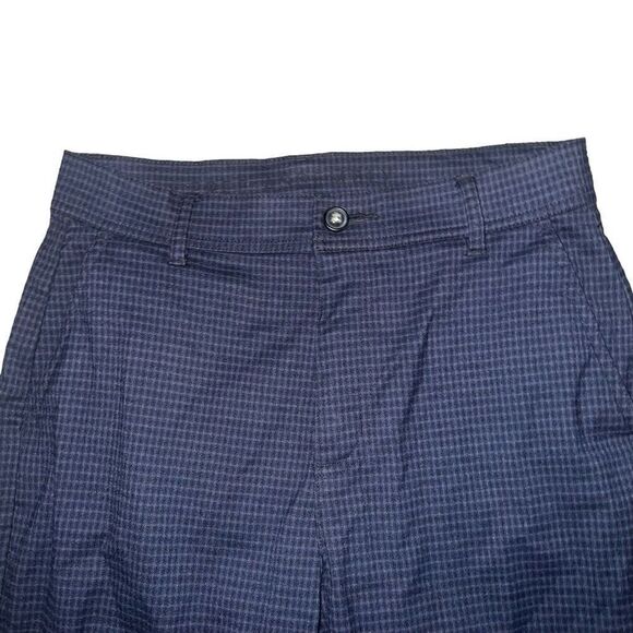 Dark Navy Blue Plaid Men’s Trousers Size 29x32 - Picture 4 of 8